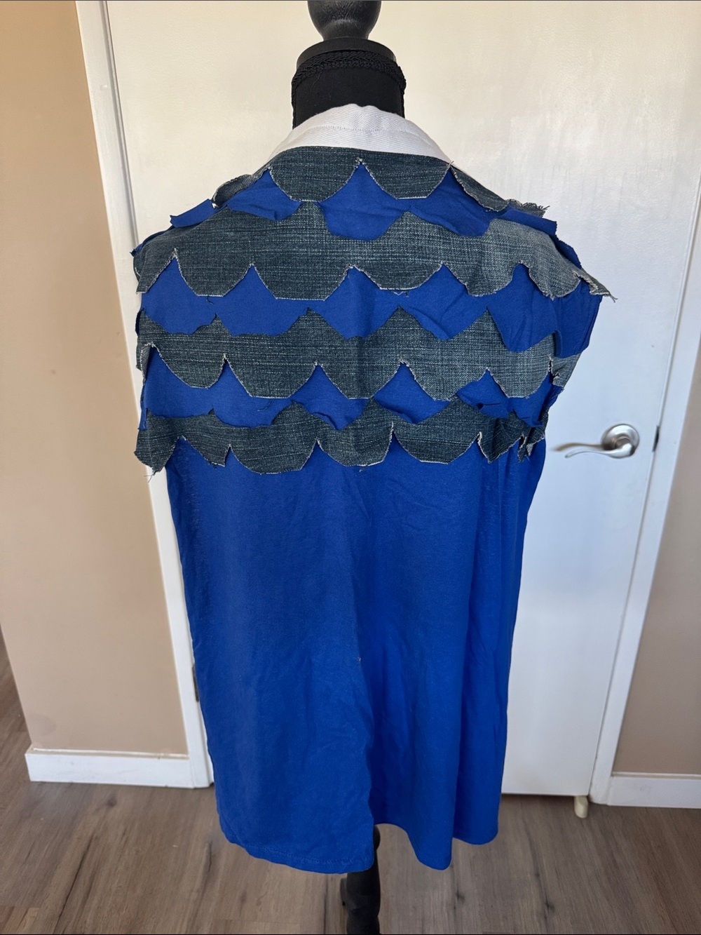 Royal Blue Scallop Back Midi Dress